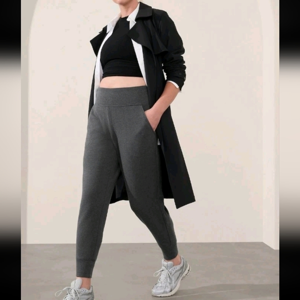 Athleta Womens Gray Coastal Luxe High Rise Comfortable Soft Jogger Pant L